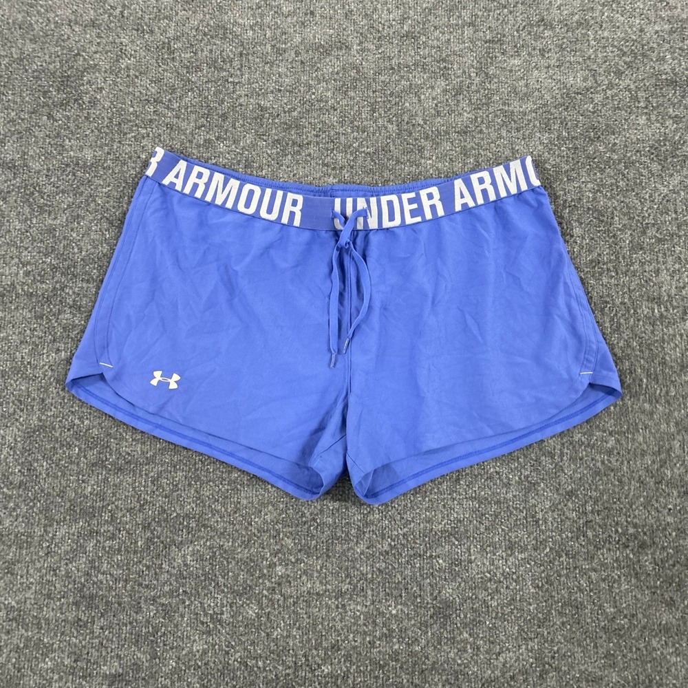 Under Armour Shorts Womens XL Blue HeatGear Loose Fit Athletic Running Gym